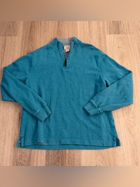 Jos. A. Bank Teal Quarter-Zip Men's Classy Sweater size Medium 100% Cotton